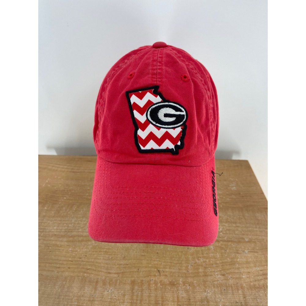 Georgia Bulldogs Red Cotton Strapback Baseball Cap‎ State Logo NCAA